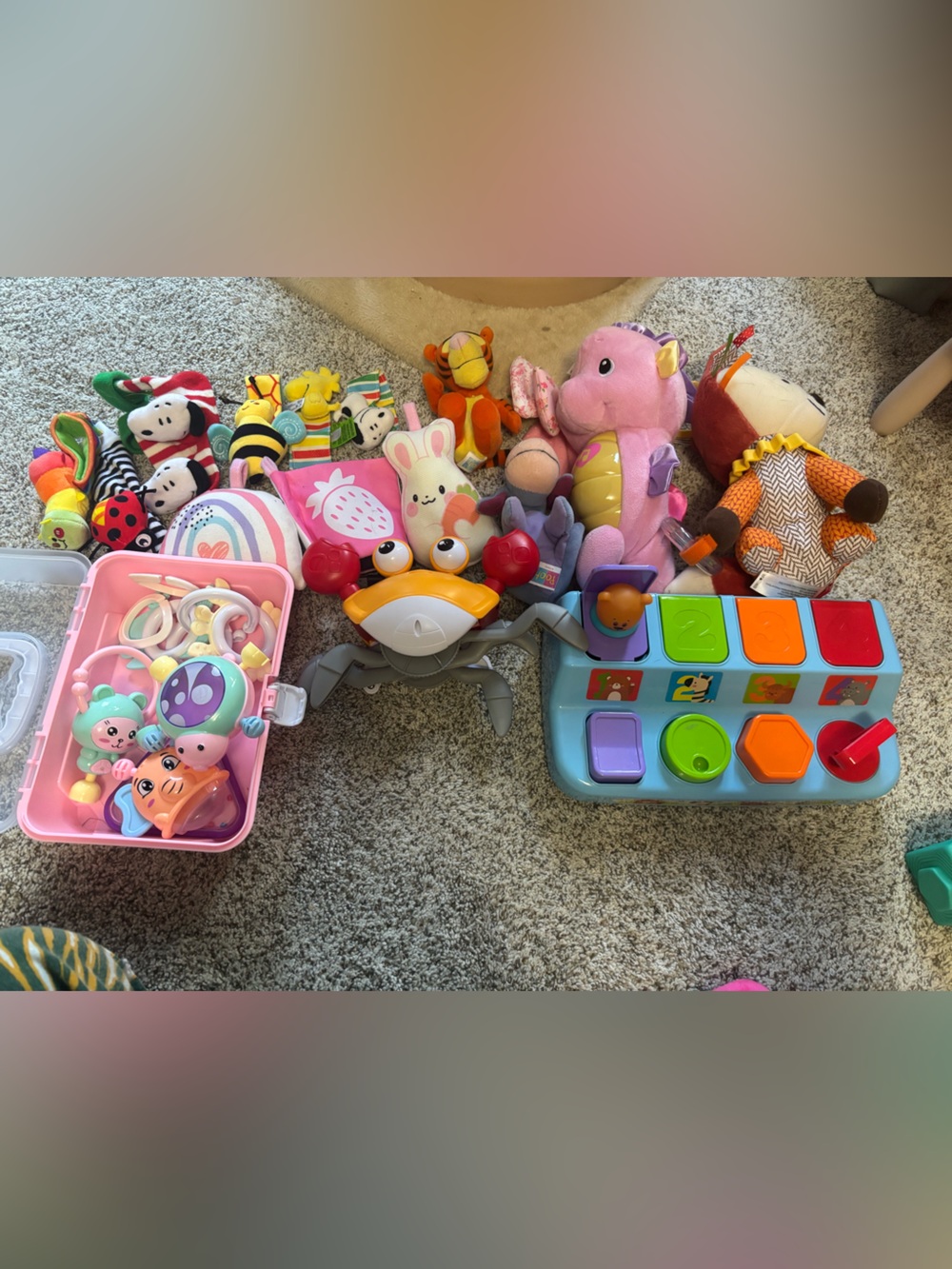 Colorful Pink Kids Toy Set - Plush & Educational Activity Toys